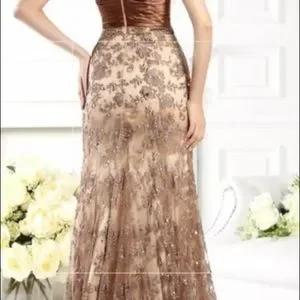 Hebeos Dresses Alineprincess Vneck Ruffles Sleeveless Long